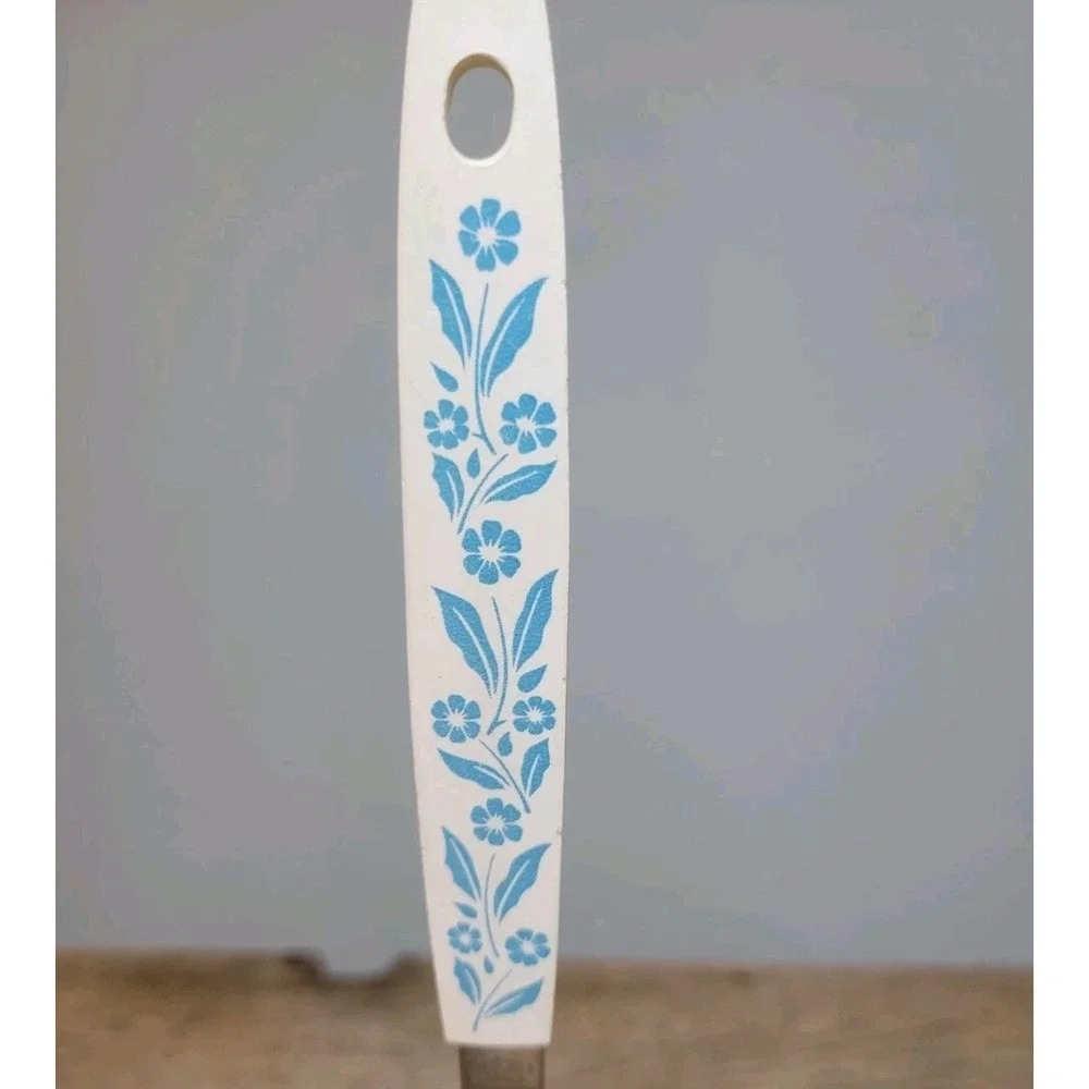 Vintage Blue Cornflower Stainless Steel Meat Fork Made By Household Japan 70s